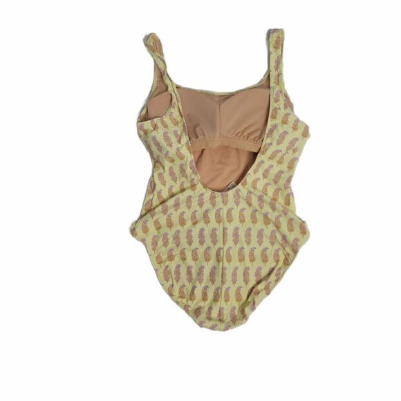 NWT J CREW x SZ Blockprints swimsuit yellow‎ one piece bathing suit 14 - Picture 3 of 11